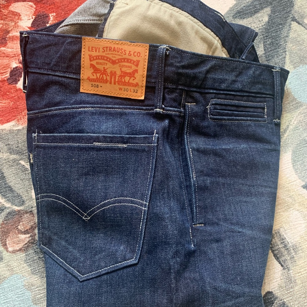 Levi Strauss 508 W30 L32 unusual no riveting slash pockets